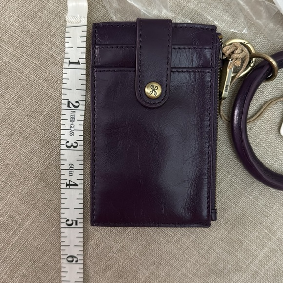 HOBO Ring Credit Card Wristlet In Polished Leather - Deep Purple - NWT - Picture 8 of 10